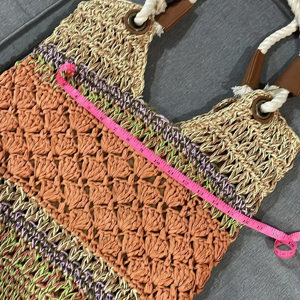Sun ‘N’ Sand Raffia Rope Handle Straw like Hobo Bag